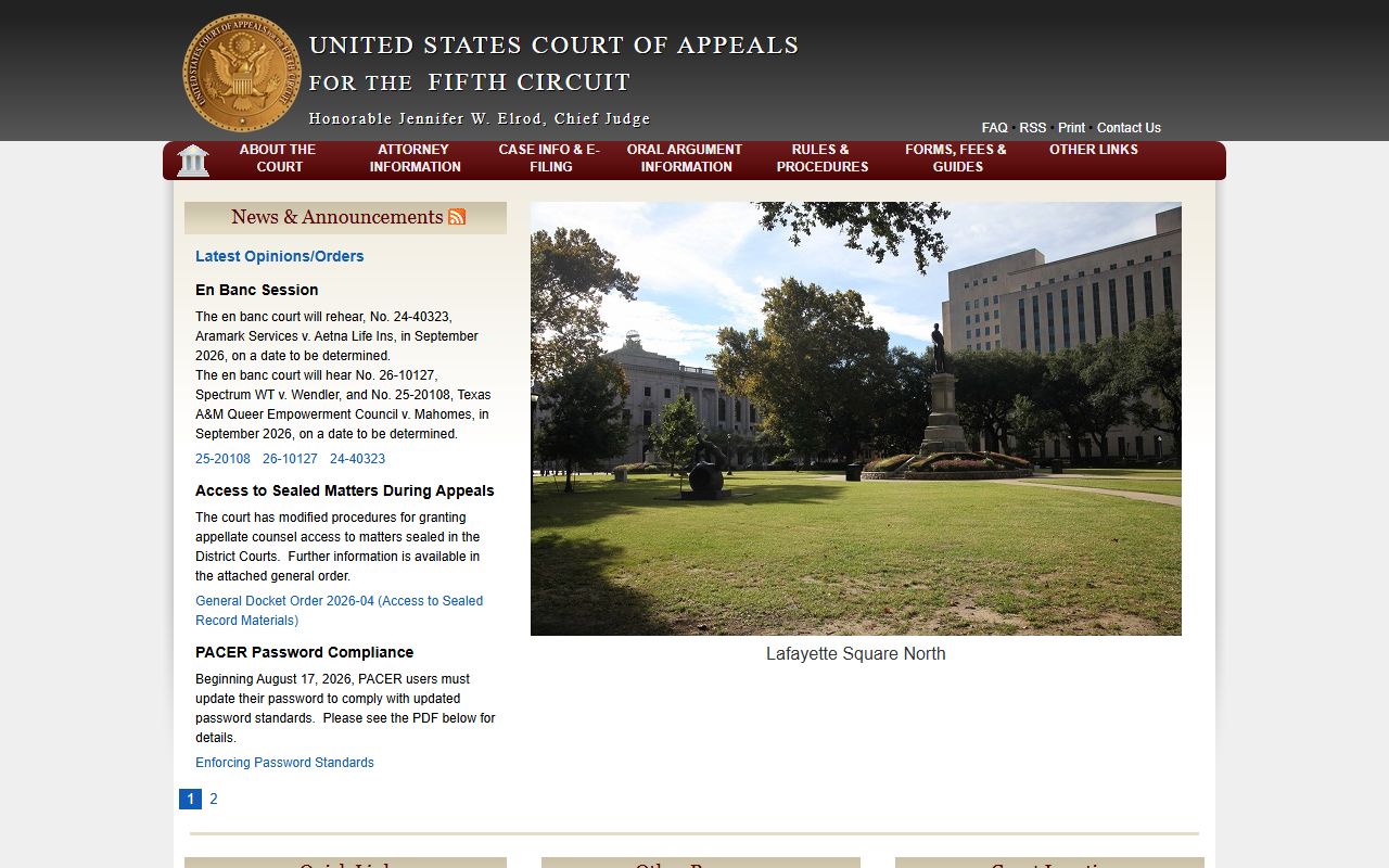 Webster County Circuit Court appeals context with the federal U.S. Court of Appeals for the Fifth Circuit