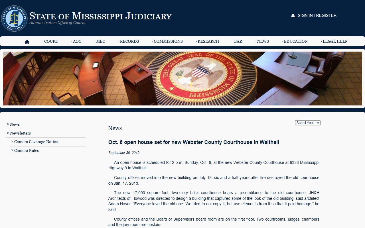 New Webster County courthouse holding court records in Walthall