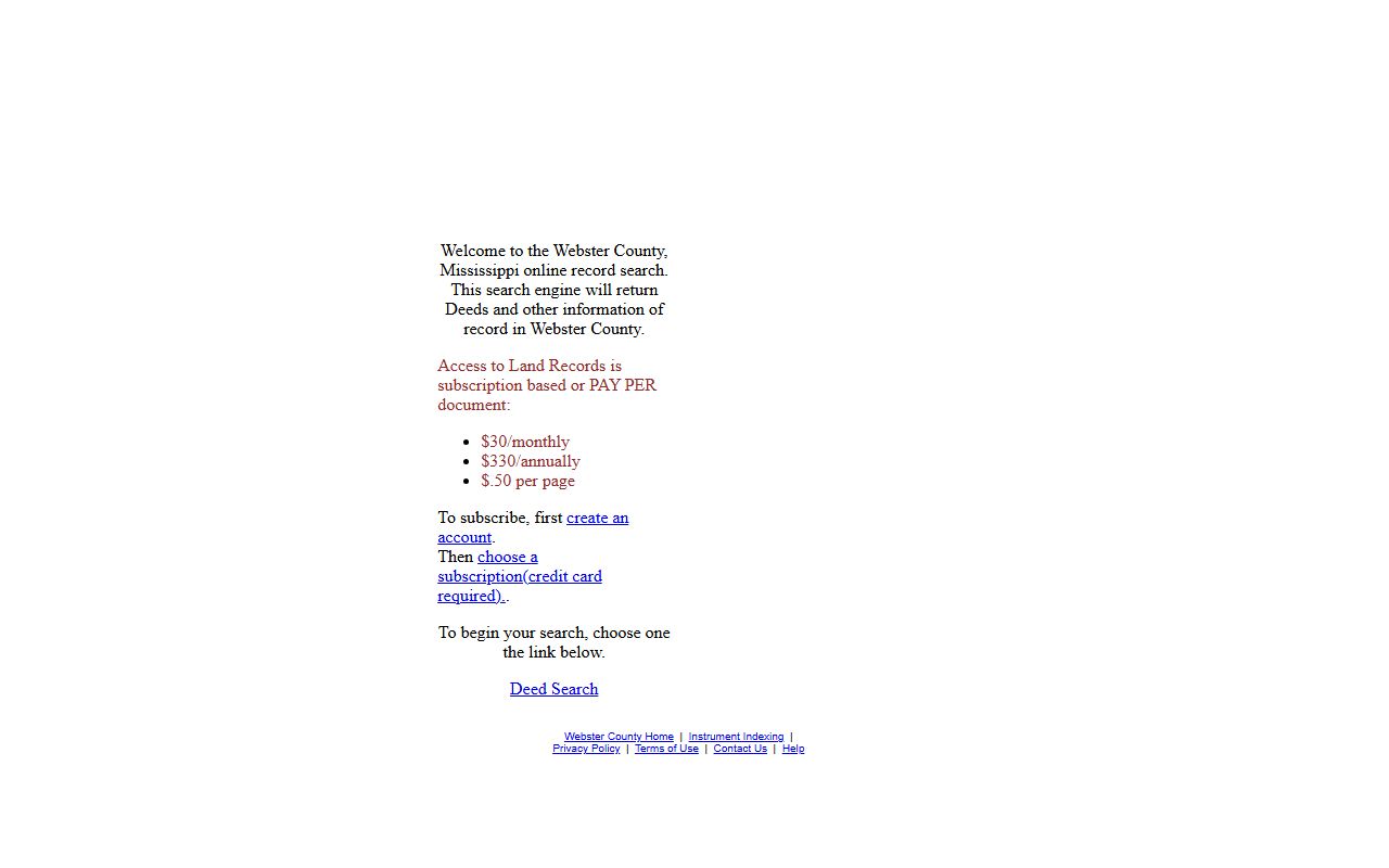 Webster County probate land records portal tied to Chancery Court estates