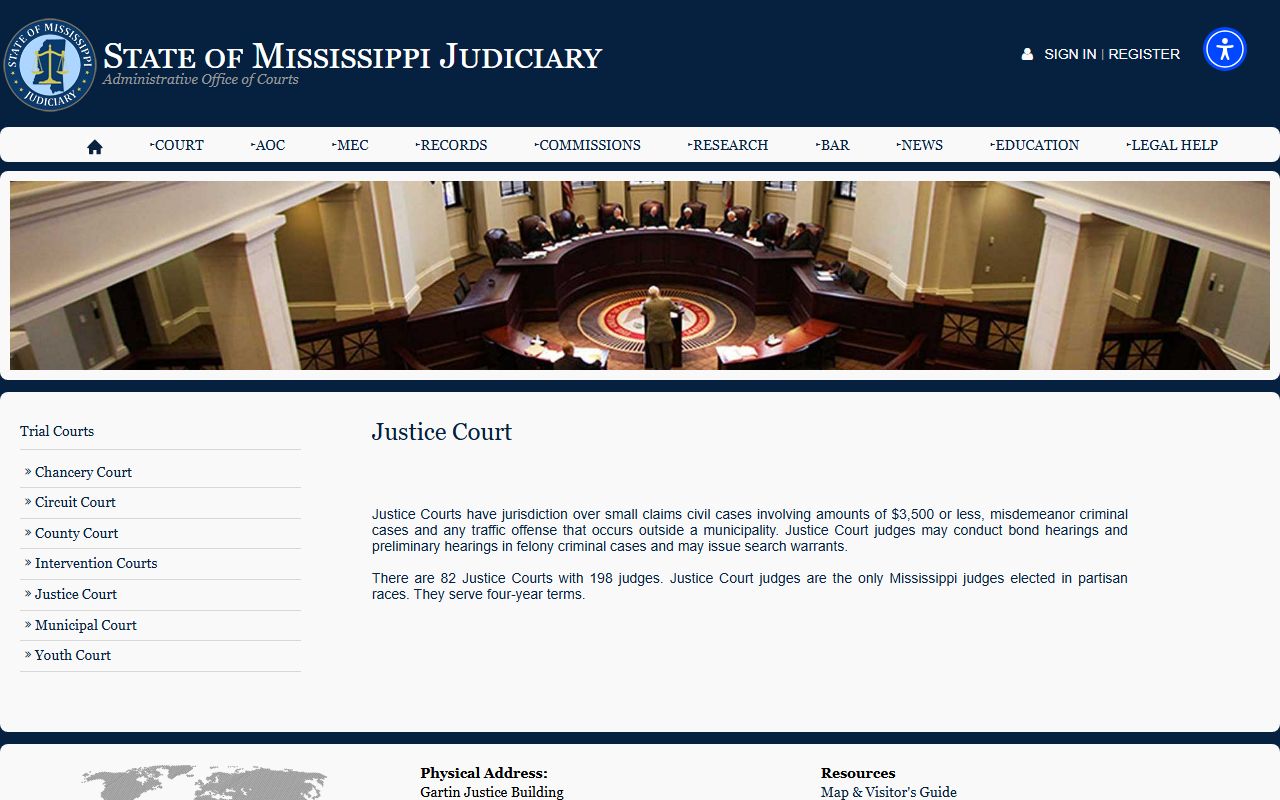 Webster County warrant guide to Justice Court jurisdiction