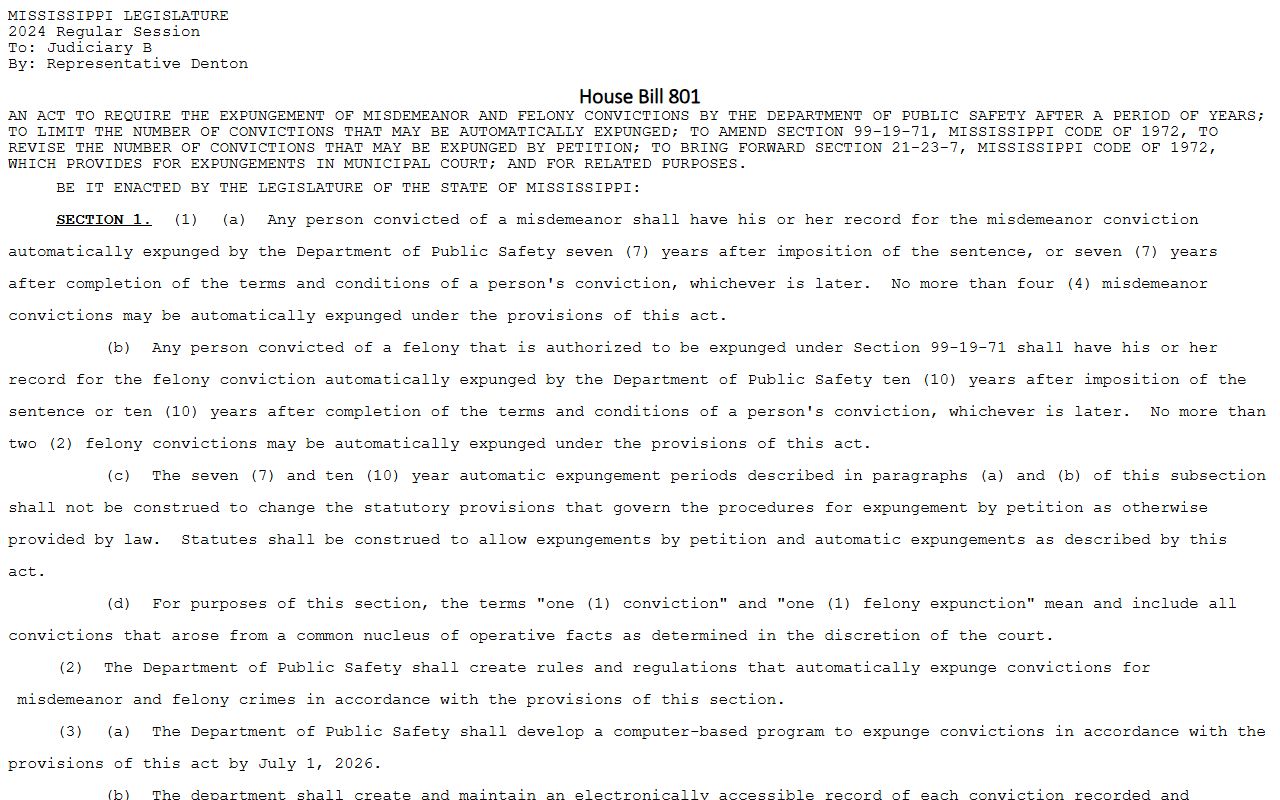 Webster County warrant and Mississippi expunction statute text